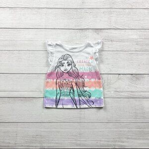 Disney Frozen Toddler Flutter Sleeve Top “Create Your Own Magic” Elsa Shirt 2T